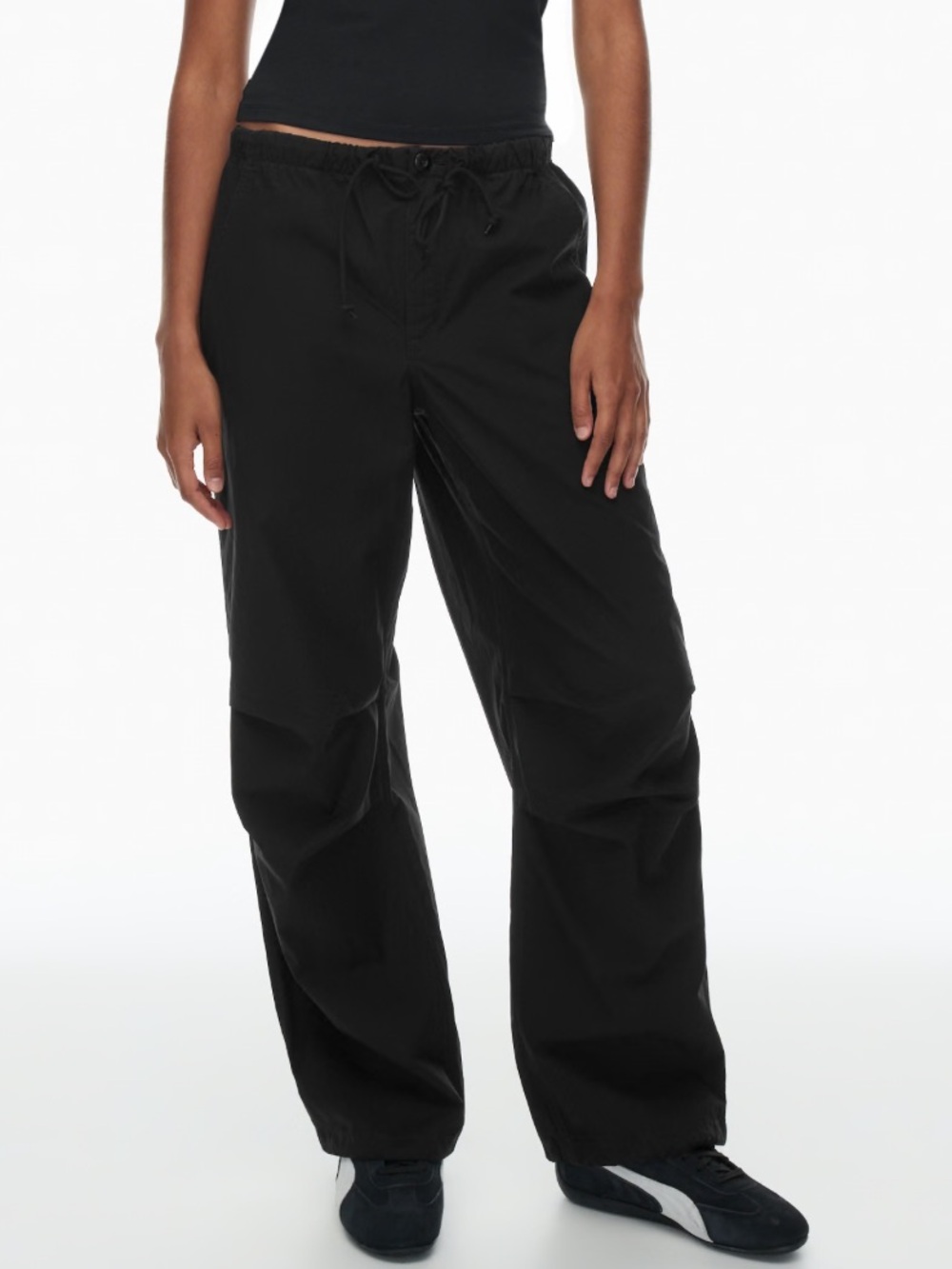 Aritzia Black Wide-Leg Flight Cargo Pant